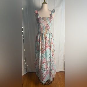 Everly Floral Maxi Dress - Pink, Orange, Green